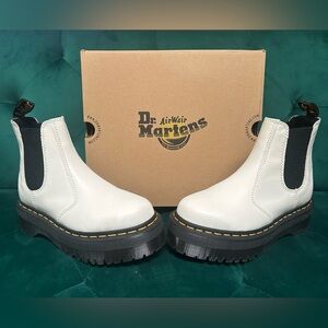 Dr. Martens White and Black Chelsea Boots size 6